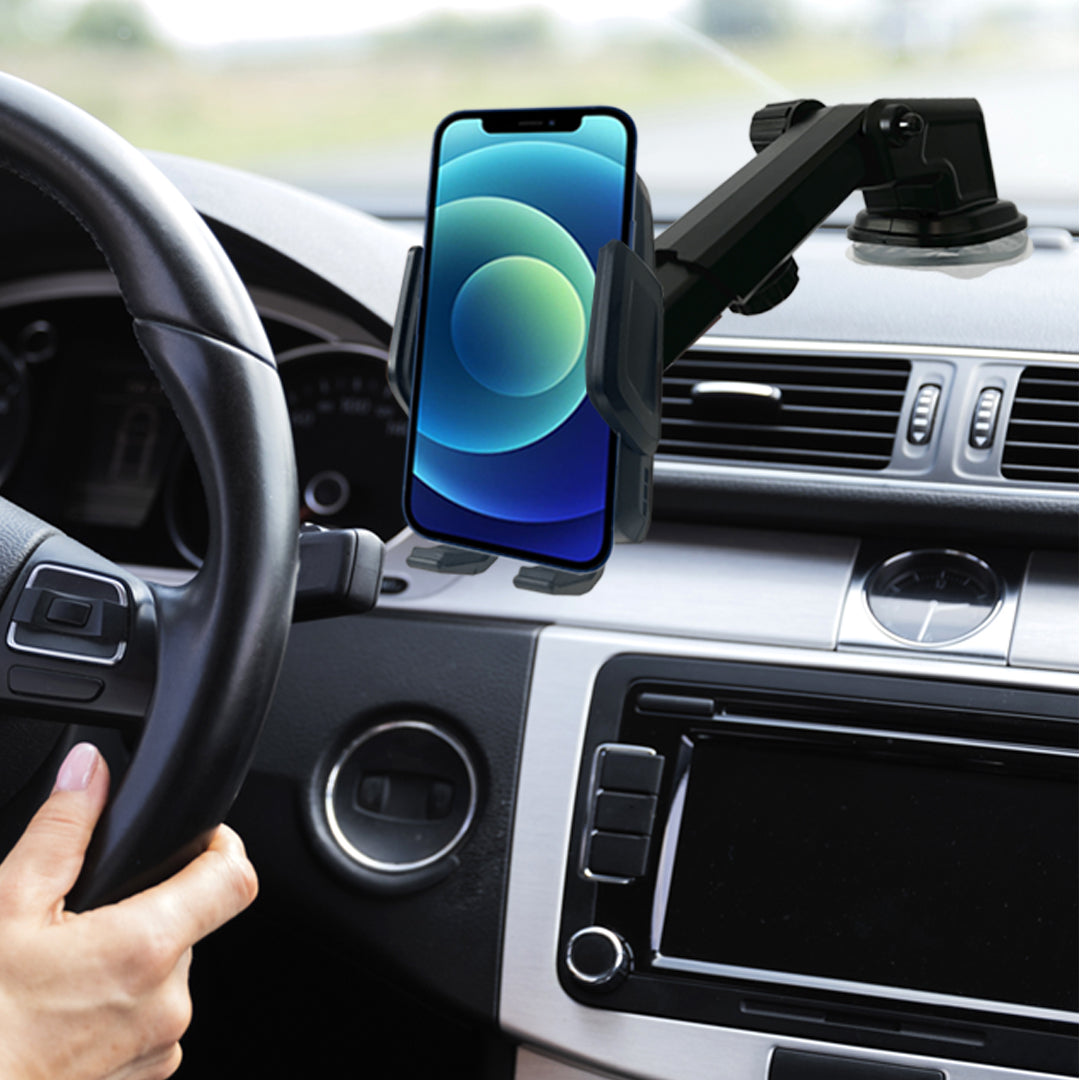 360° Car Phone Mount with Adaptable Cradle 2.0 🚗 | Long Neck Dashboard Holder