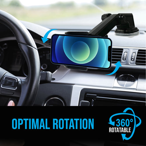 360° Car Phone Mount with Adaptable Cradle 2.0 🚗 | Long Neck Dashboard Holder