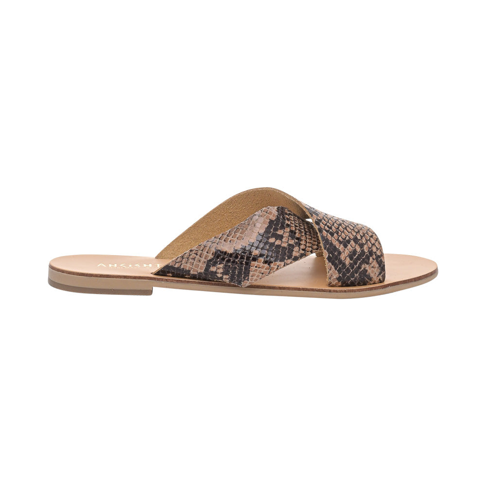 Greek Leather Slide Sandals for Women – Enyo Classic Flat Slides | Minimalist Summer Style