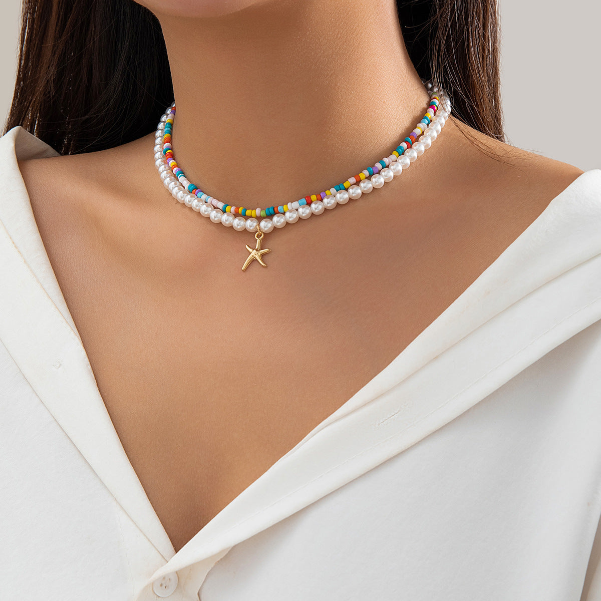 Beach Shell & Sea Star Necklace – Ocean Vibes Jewelry