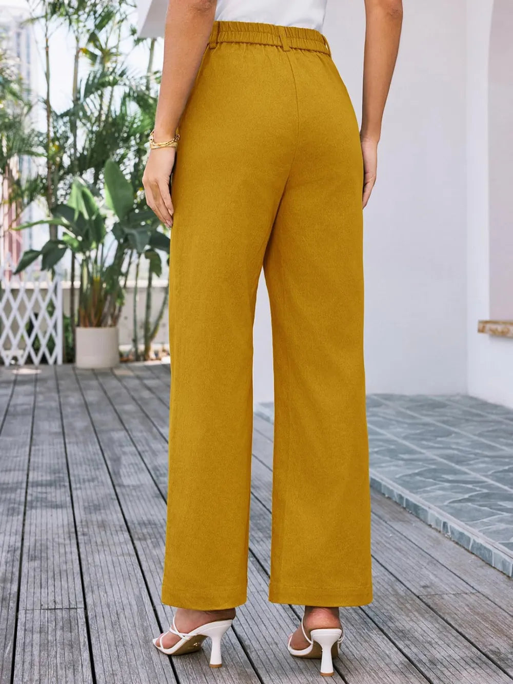 Pantalon de pierna ancha y cintura alta para mujer - foto 9