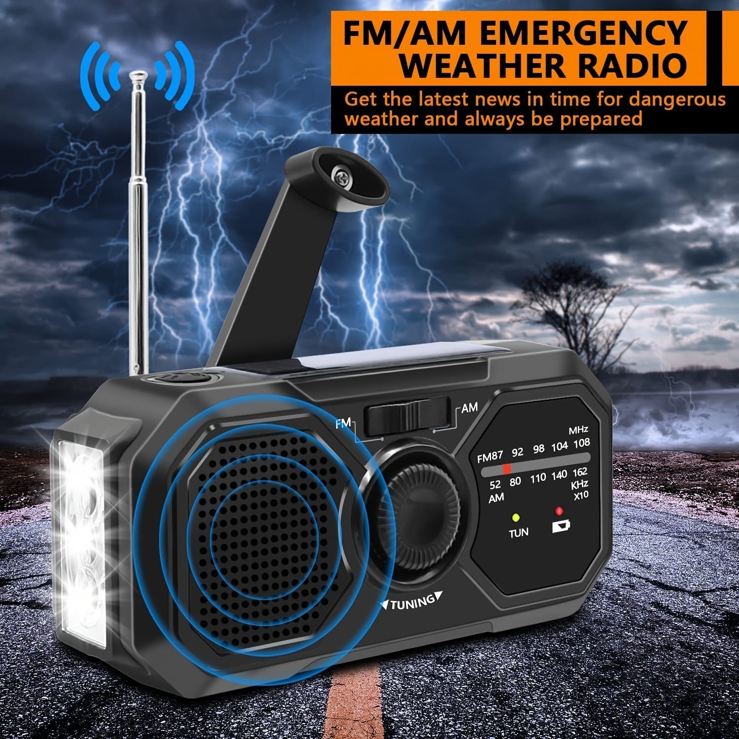 Emergency Radio Solar Hand Crank USB Power Bank-1