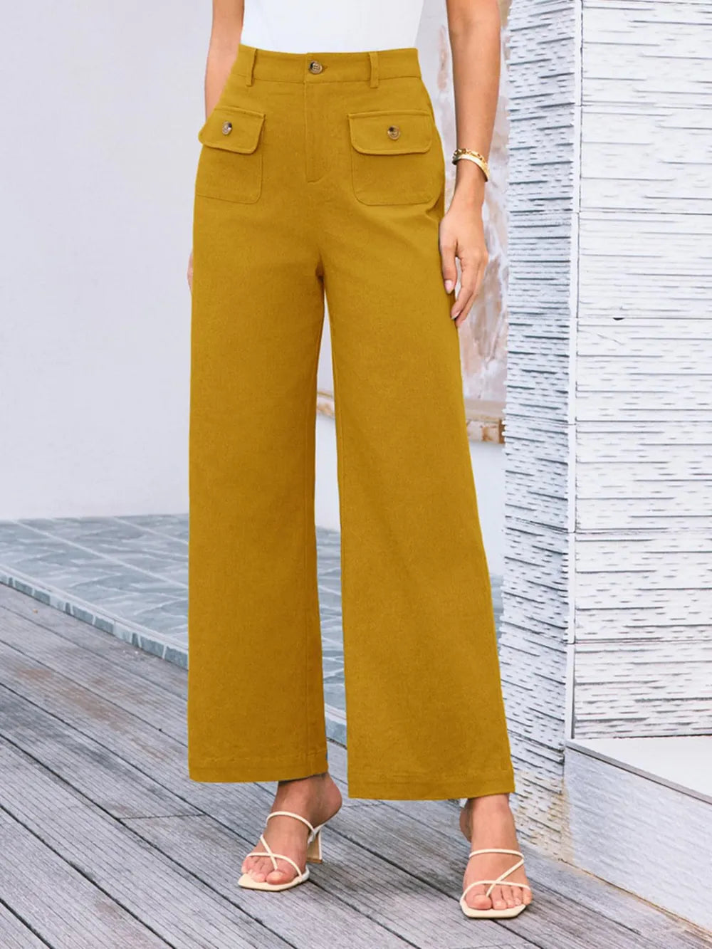 Pantalon de pierna ancha y cintura alta para mujer - foto 8