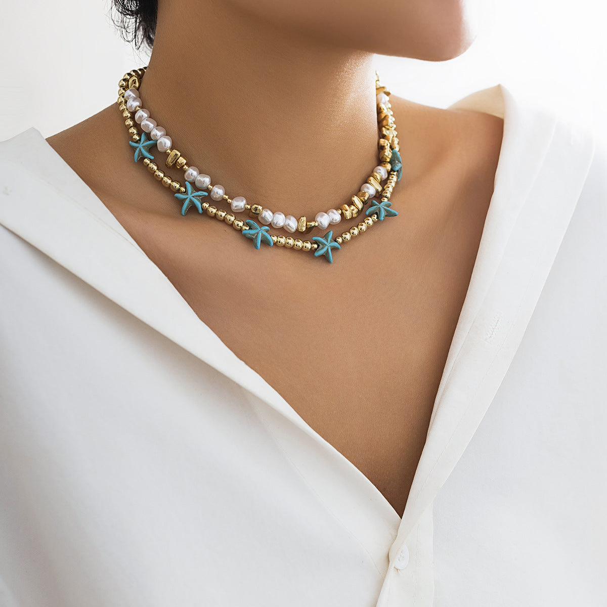 Beach Shell & Sea Star Necklace – Ocean Vibes Jewelry