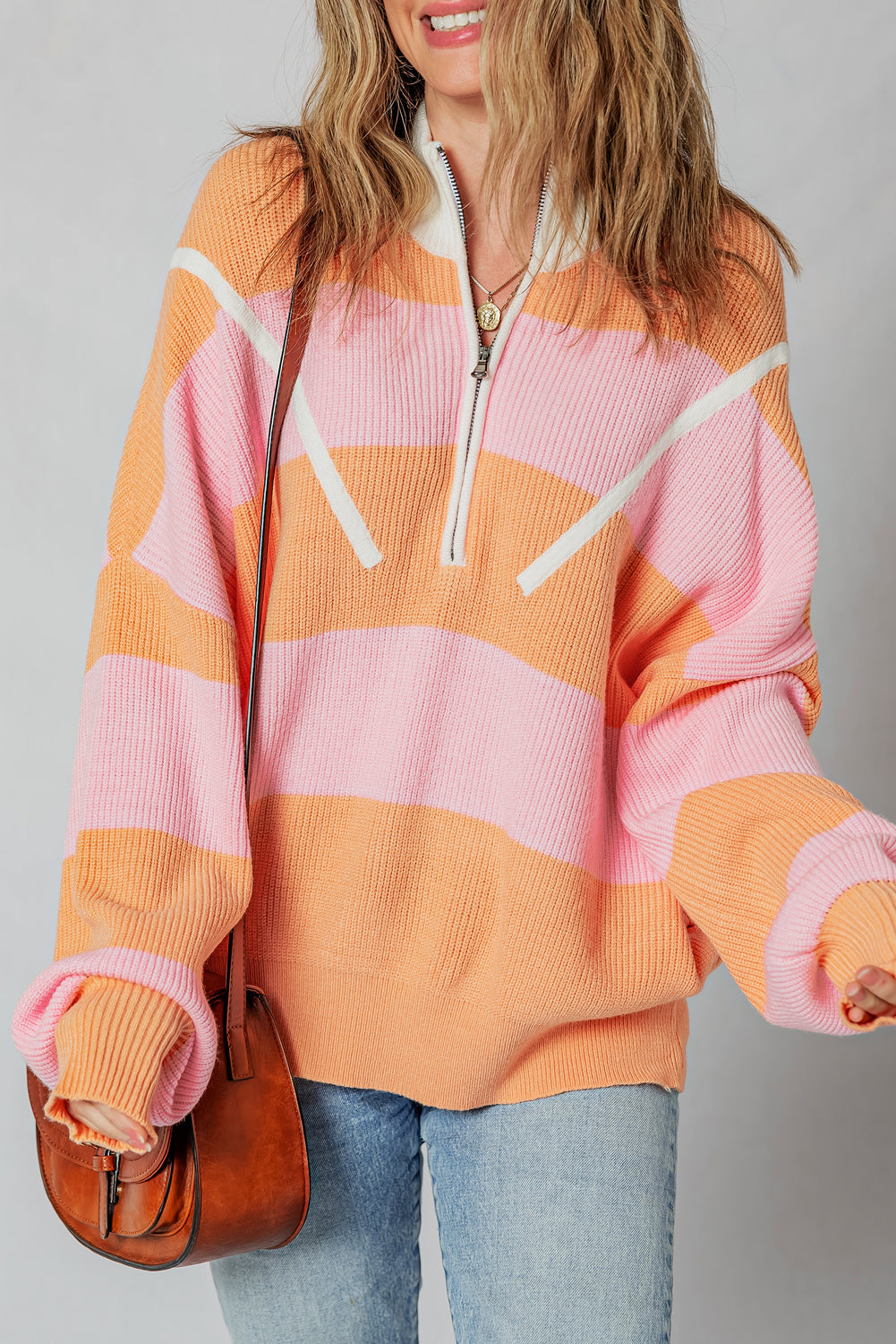 Claire Half Zip Oversize Sweater-2