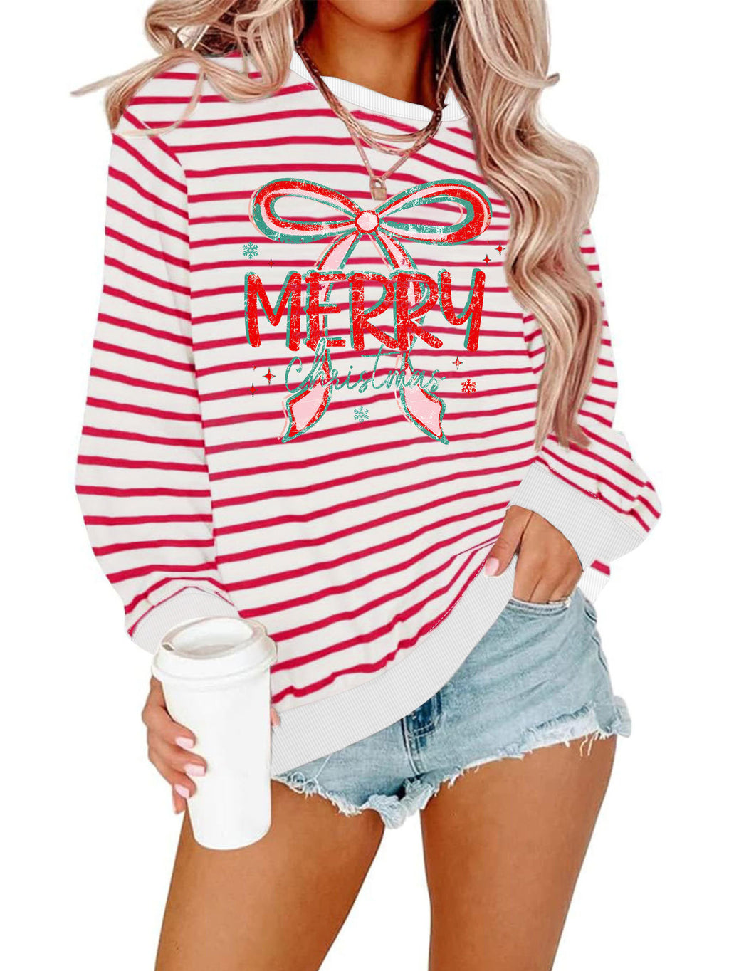 Merry Christmas New Striped Hoodie