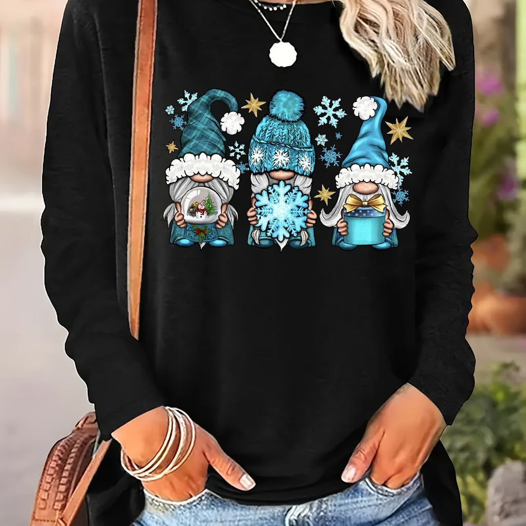 Christmas Graphic Print Crew Sweatshirt