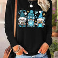Christmas Graphic Print Crew Sweatshirt