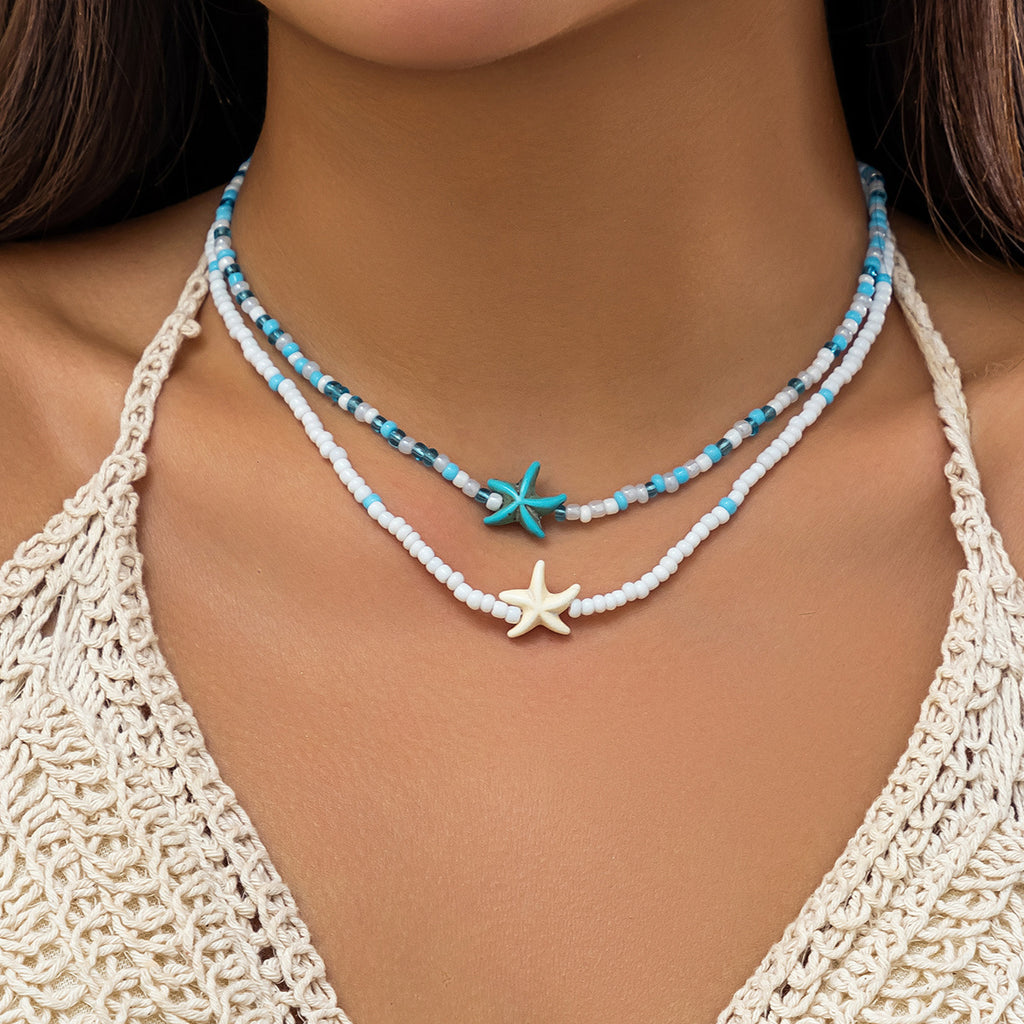 Beach Shell & Sea Star Necklace – Ocean Vibes Jewelry