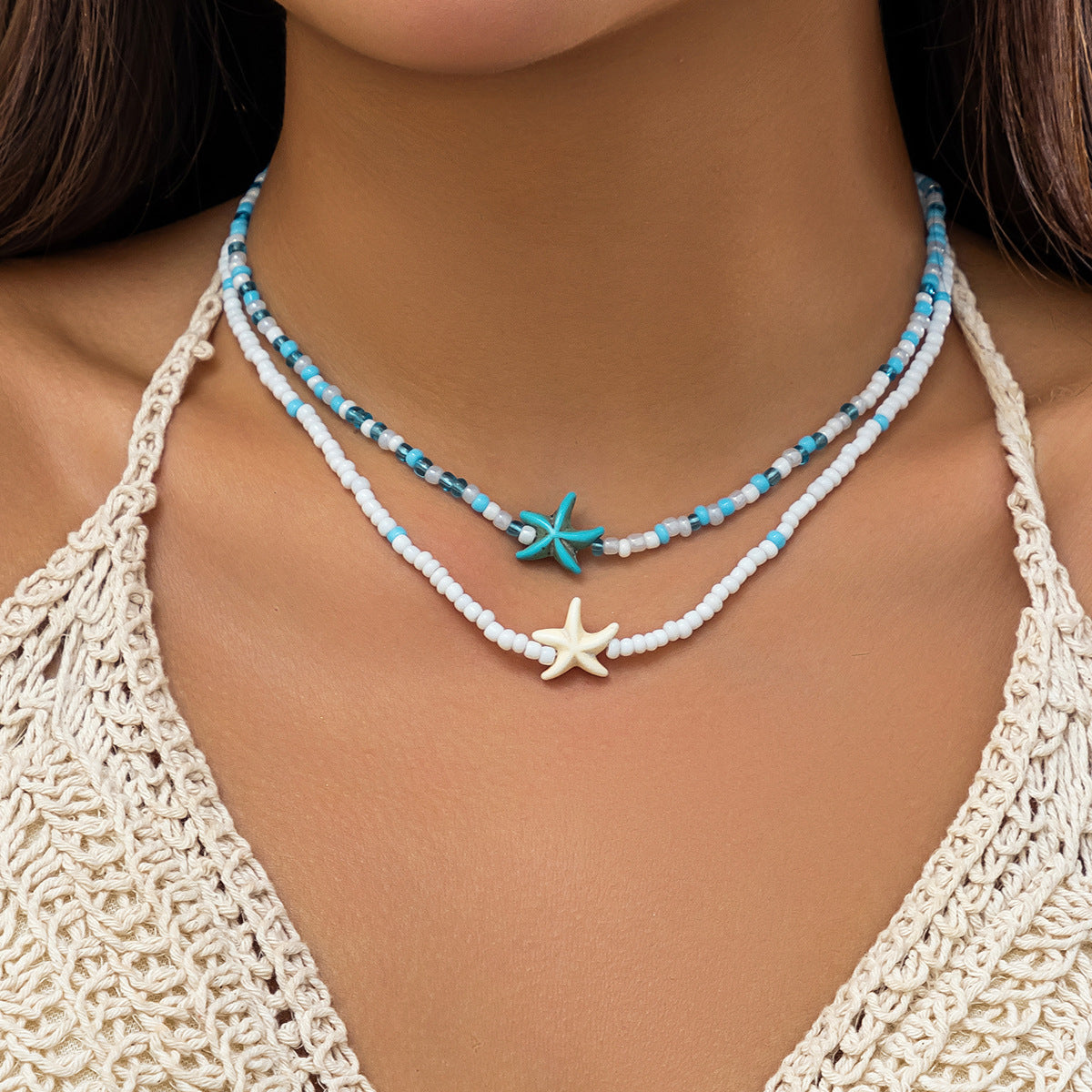 Beach Shell & Sea Star Necklace – Ocean Vibes Jewelry