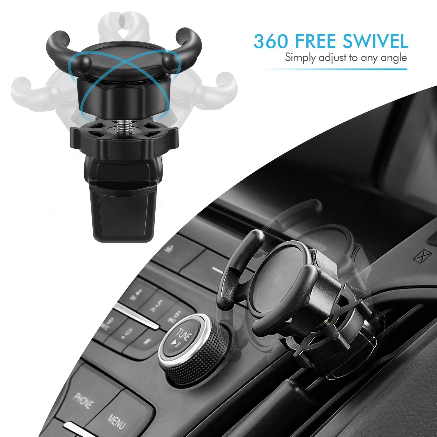 Car Air Vent Mount for PopSocket 🚗 | 360° Rotating Phone Holder