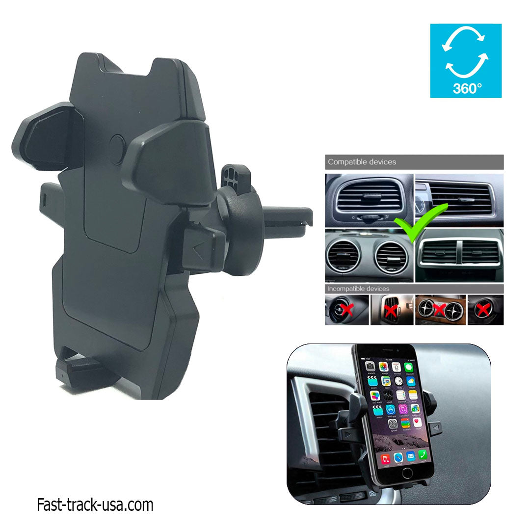 Car Air Vent Phone Mount 🚗 | One-Touch 360° Rotating Holder