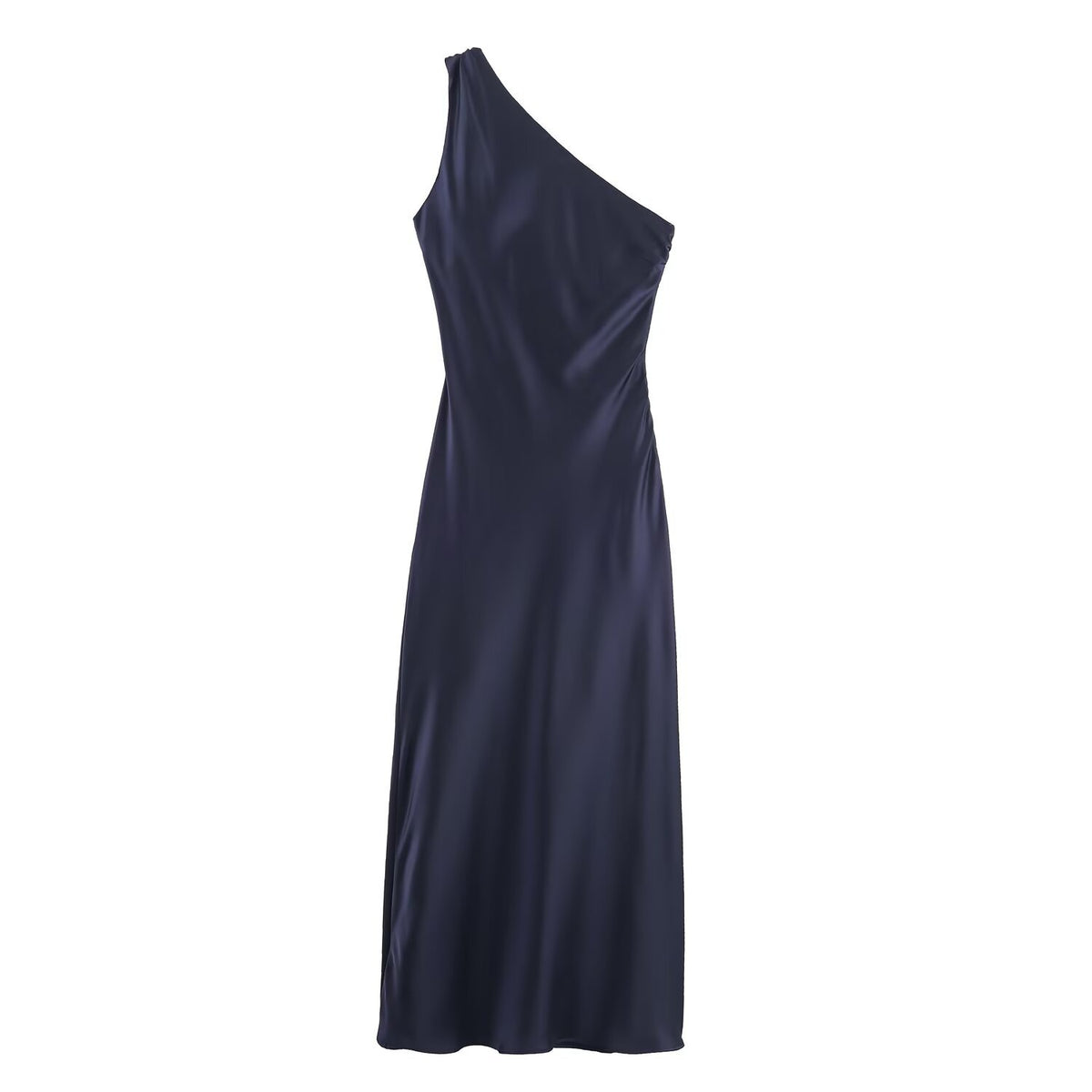 Versatile Asymmetric Satin-Texture Dress - foto 7