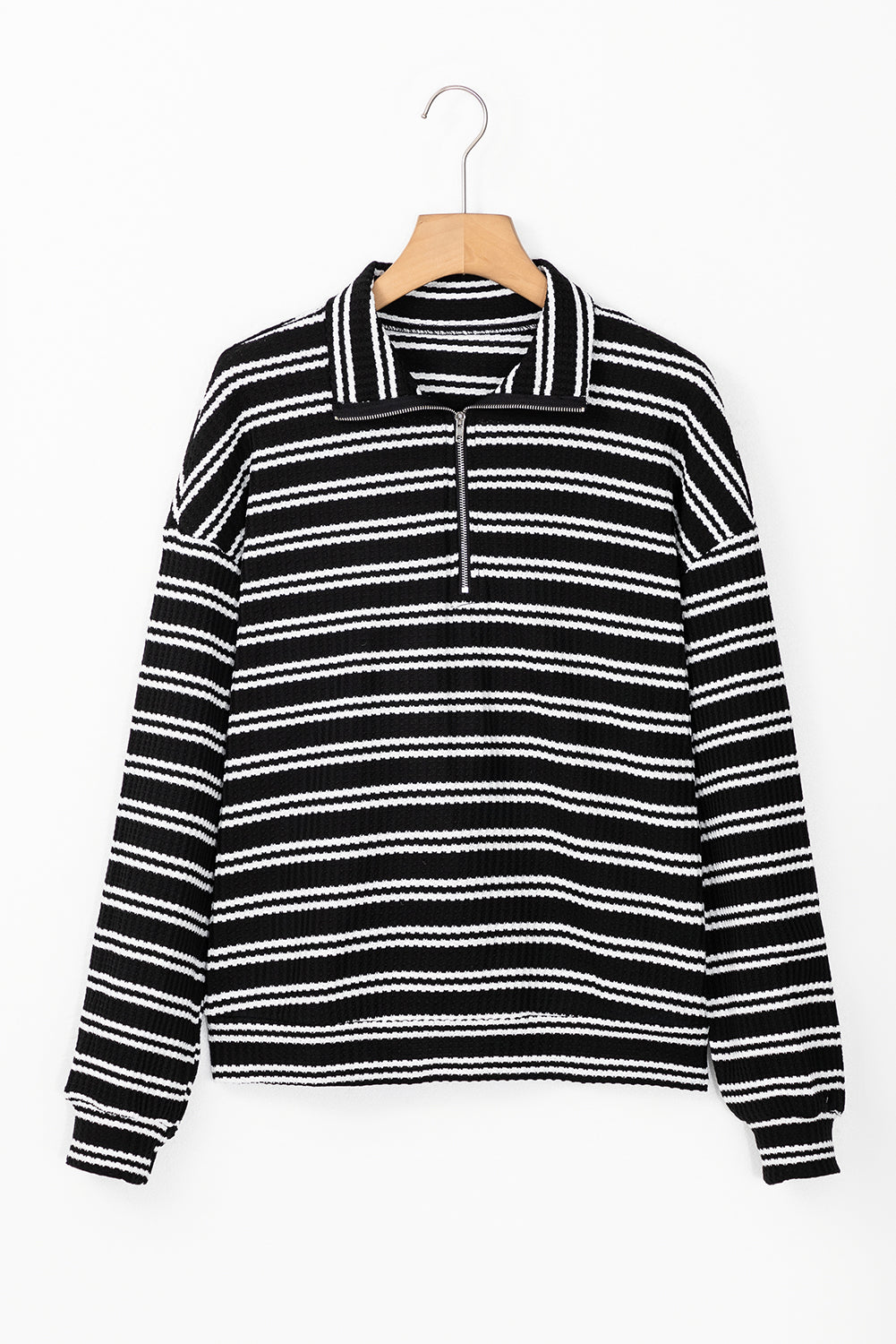 Carol Striped Quarter-Zip Long Sleeve Top – MTGH & SON