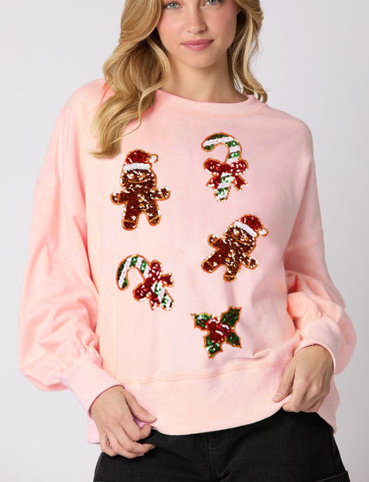 Gingerbread Man Sequin Sweatshirt