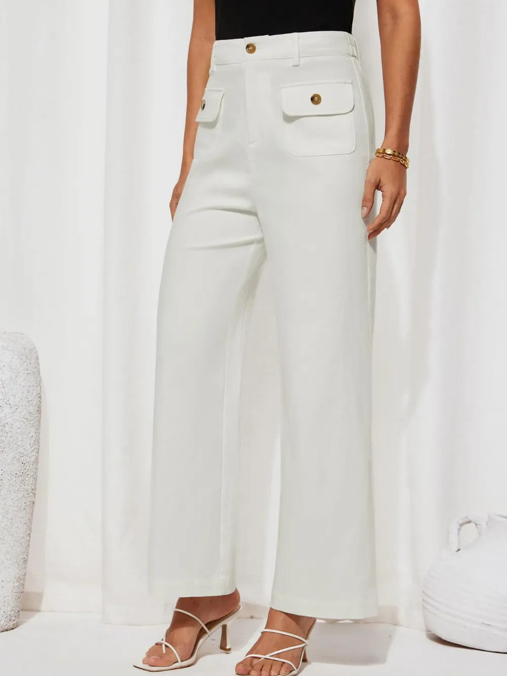 Pantalon de pierna ancha y cintura alta para mujer - foto 2