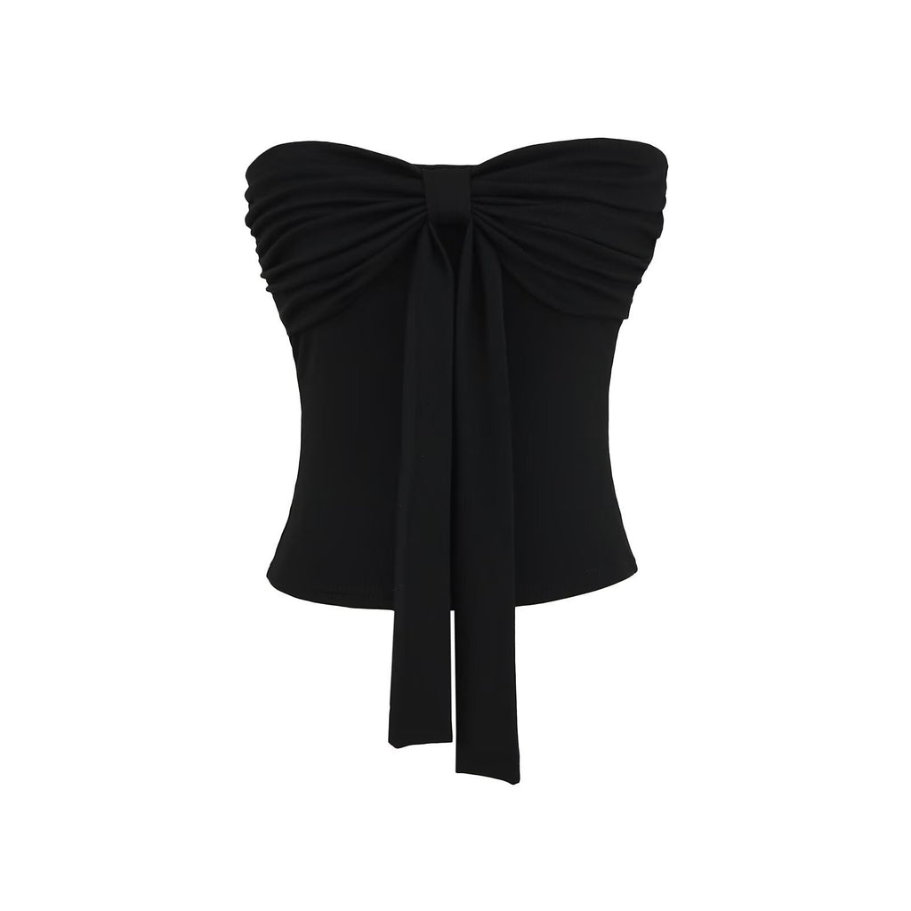 Bow tie strapless vest for women