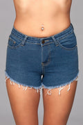 Zip Me Up High Waist Denim Shorts for Women – Back Zipper Detail with Frayed Hem | Summer Casual Style