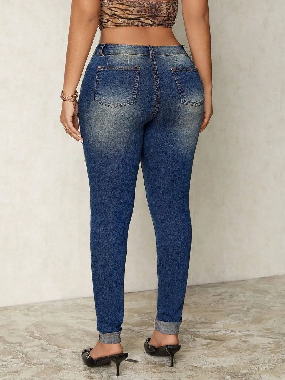 Distressed Skinny Jeans 👖 | High-Stretch Ripped Denim for Women