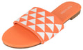 Orange Slide Sandals for Women – Flat Comfort Slip-On Shoes | Summer Beach Style