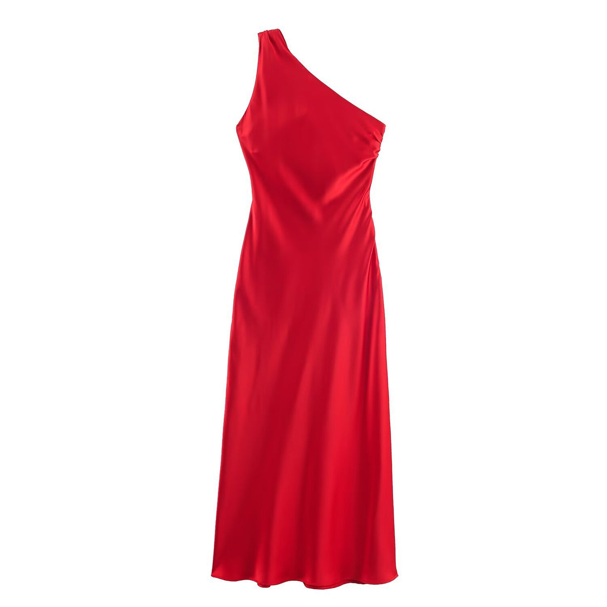 Versatile Asymmetric Satin-Texture Dress - foto 4