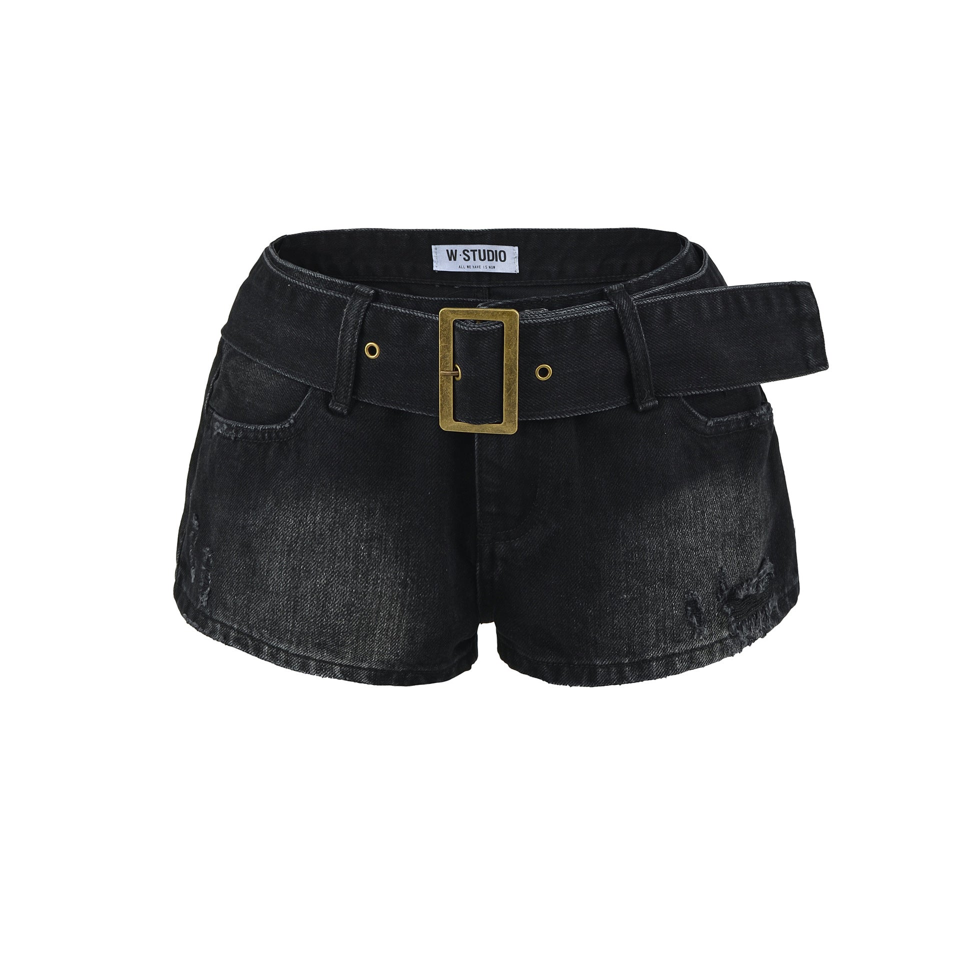 Belt Denim Shorts 💖 | High-Waist Casual Jean Shorts for Women