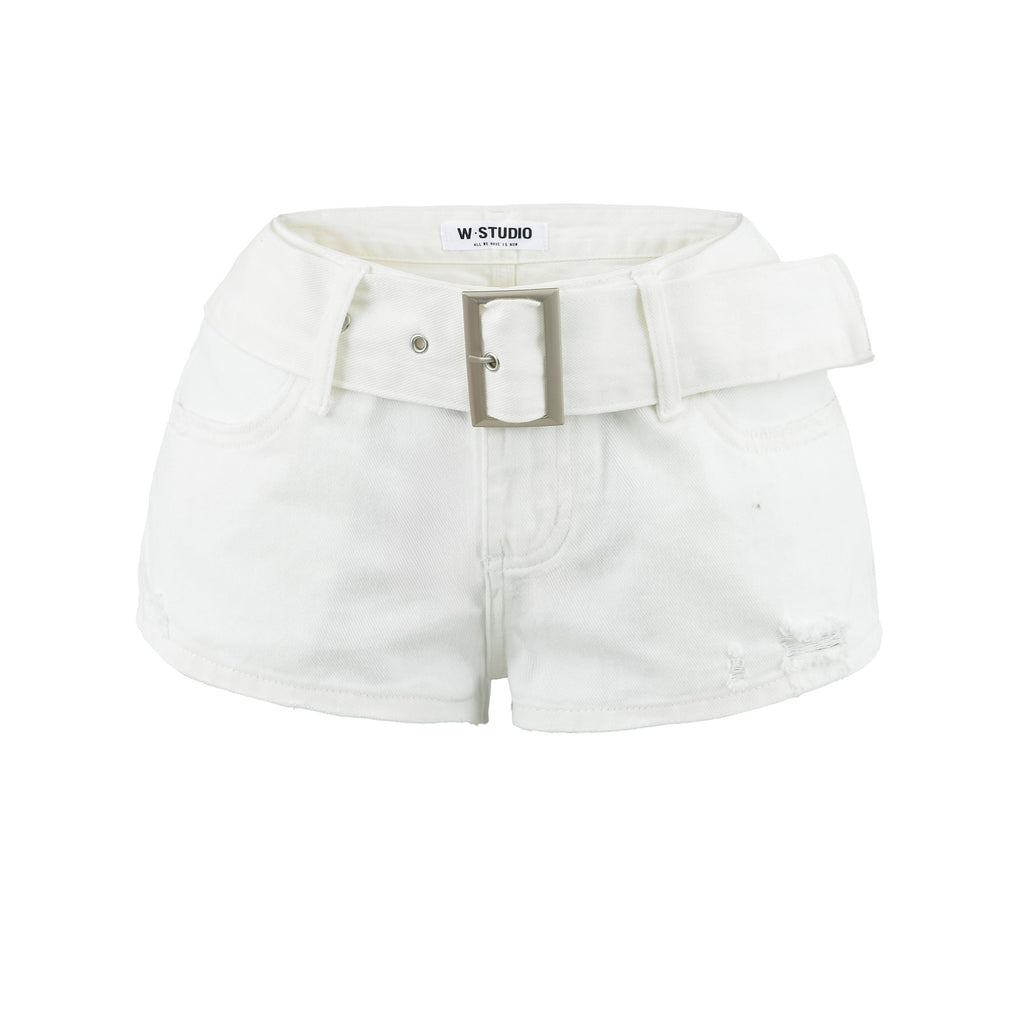 Belt Denim Shorts 💖 | High-Waist Casual Jean Shorts for Women
