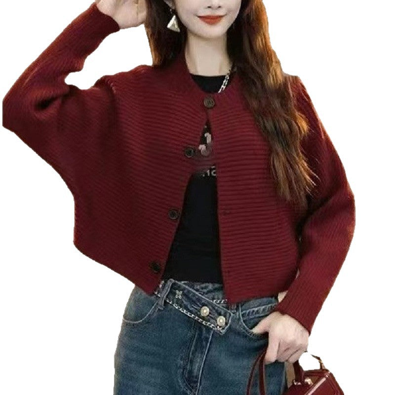 Knitted cardigan sweater jacket for women