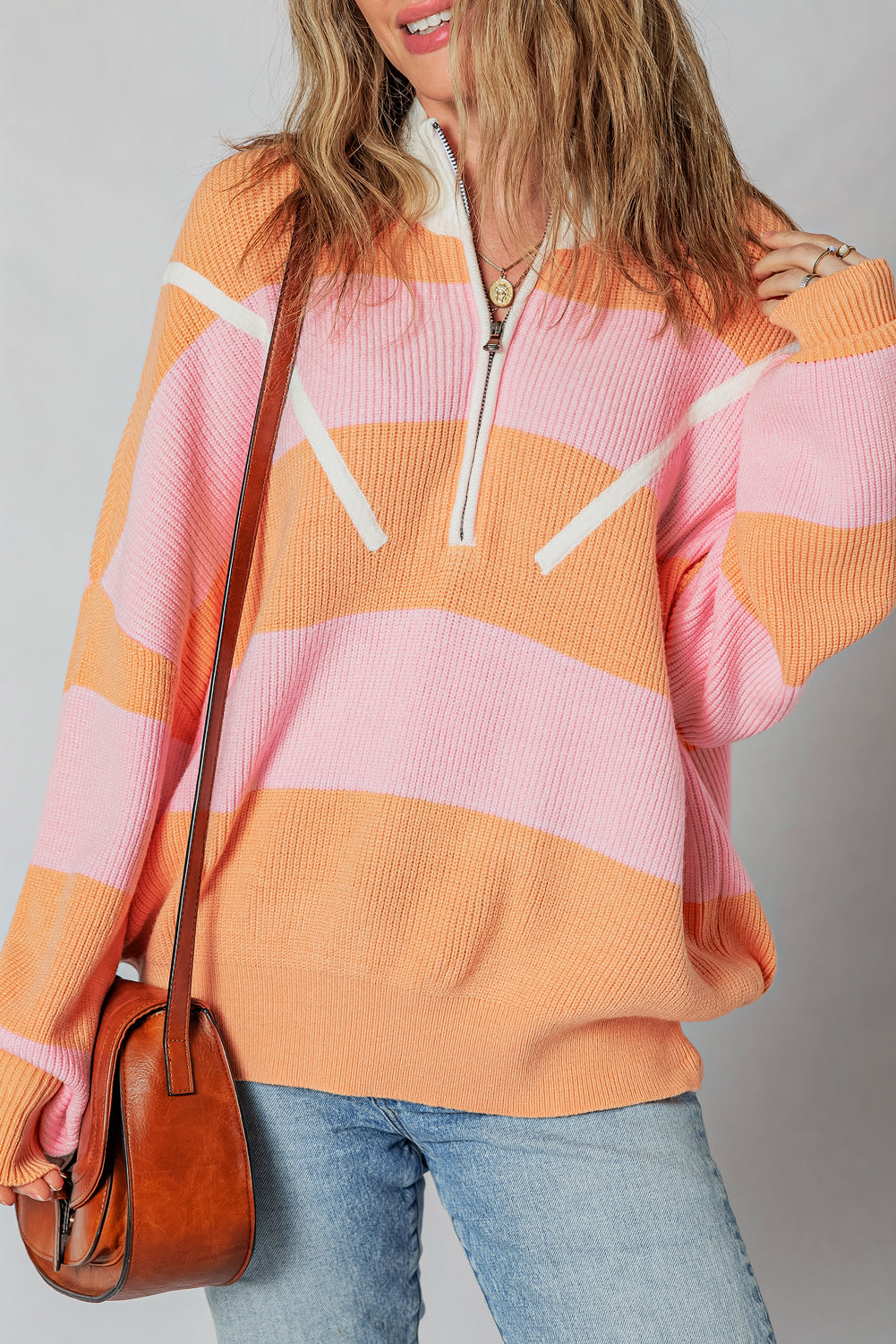 Claire Half Zip Oversize Sweater-0