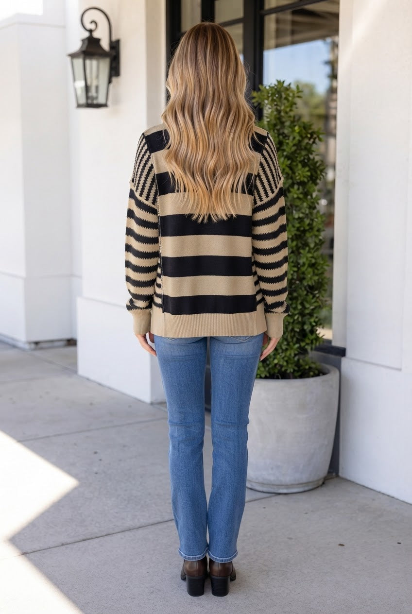 Kyli Sleeve Patchwork Baggy Sweater