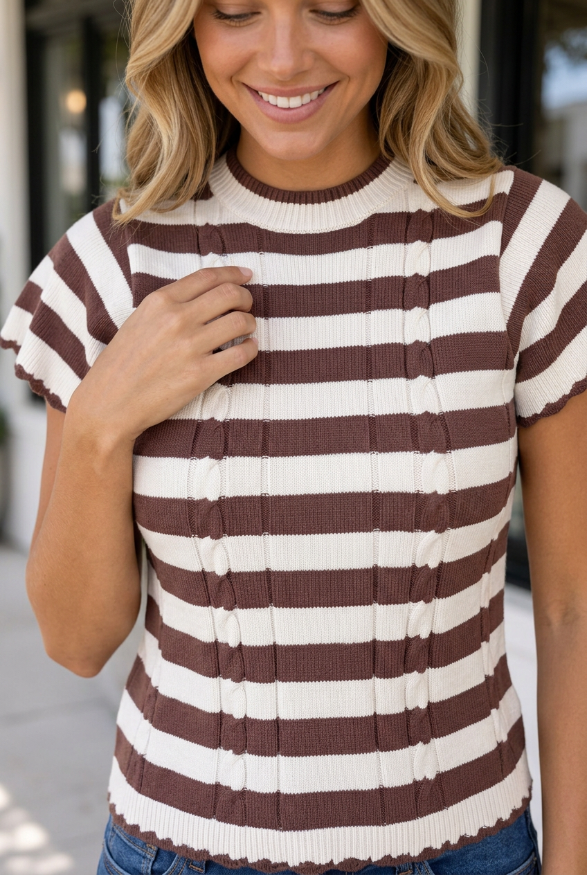 Leilani Detail Short Sleeve Sweater