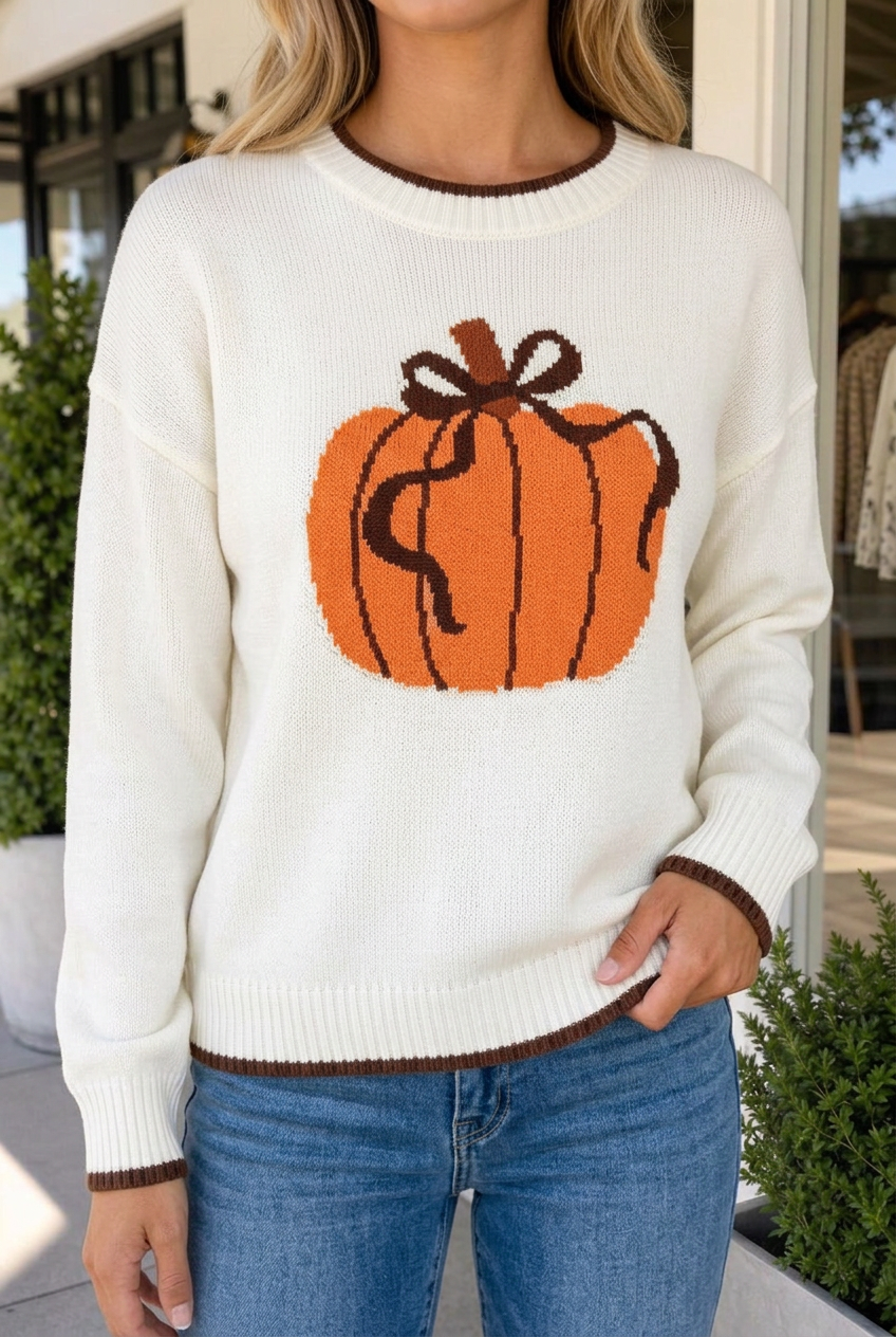 Stacie Pattern Casual Pullover Sweater