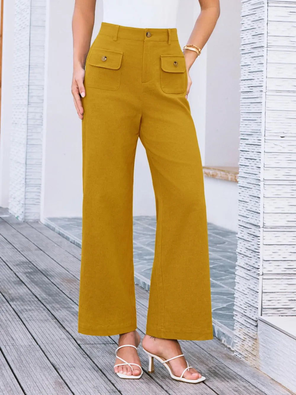 Pantalon de pierna ancha y cintura alta para mujer - foto 10