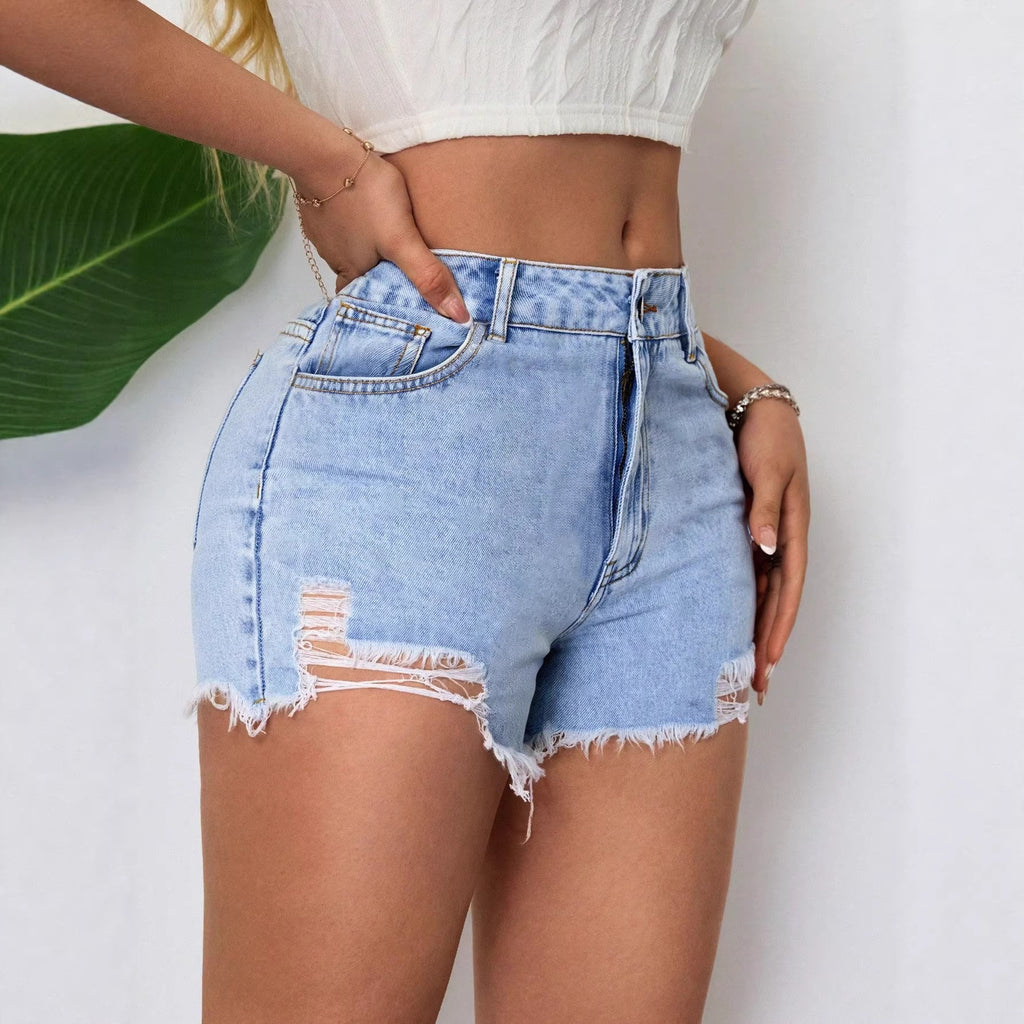 Ripped Denim Shorts ✂️ | High-Waist Distressed Jean Shorts for Women