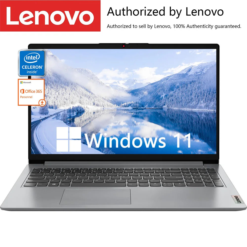 Lenovo Ideapad 1i 15.6" Business Laptop, Intel Celeron N4500, Up to 20GB RAM, 128GB eMMC+1TB PCIe SSD, WiFi 6, 1-Year Office 365