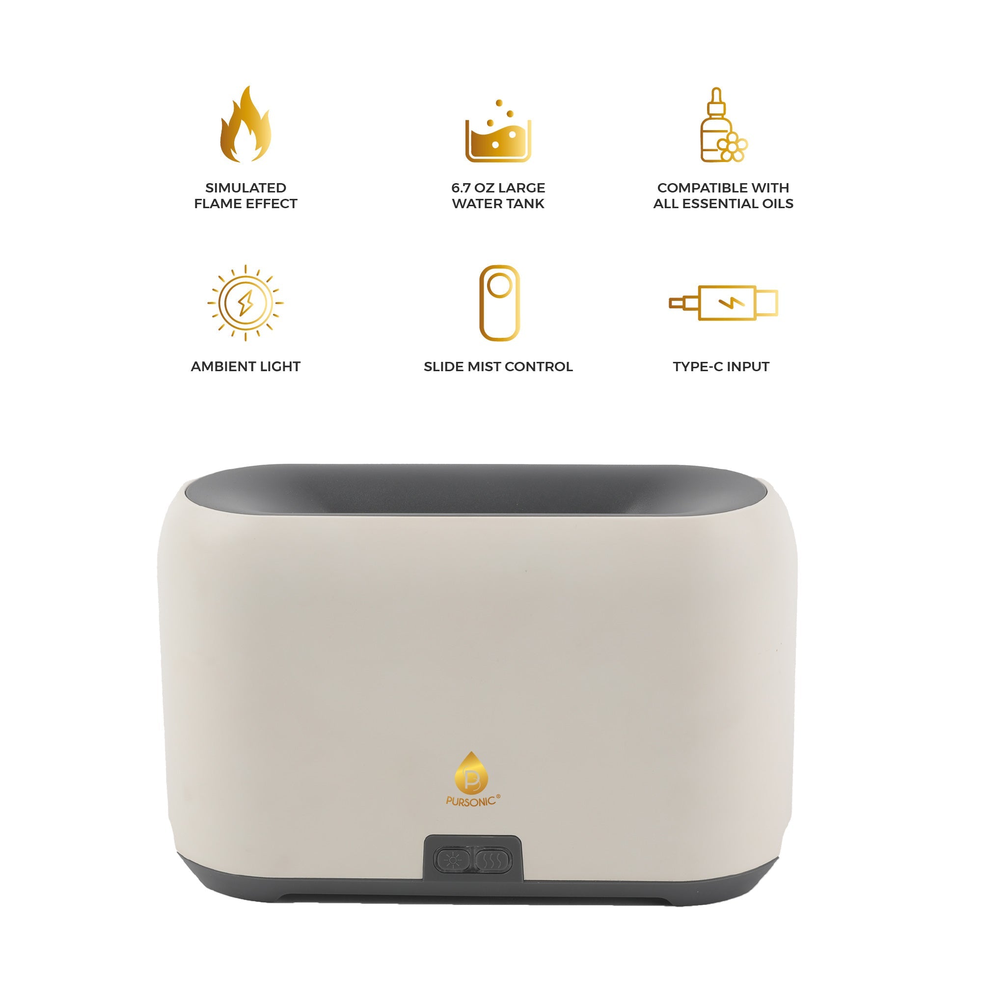 Pursonic Essential Oil FlameGlow Aromatherapy Diffuser-1