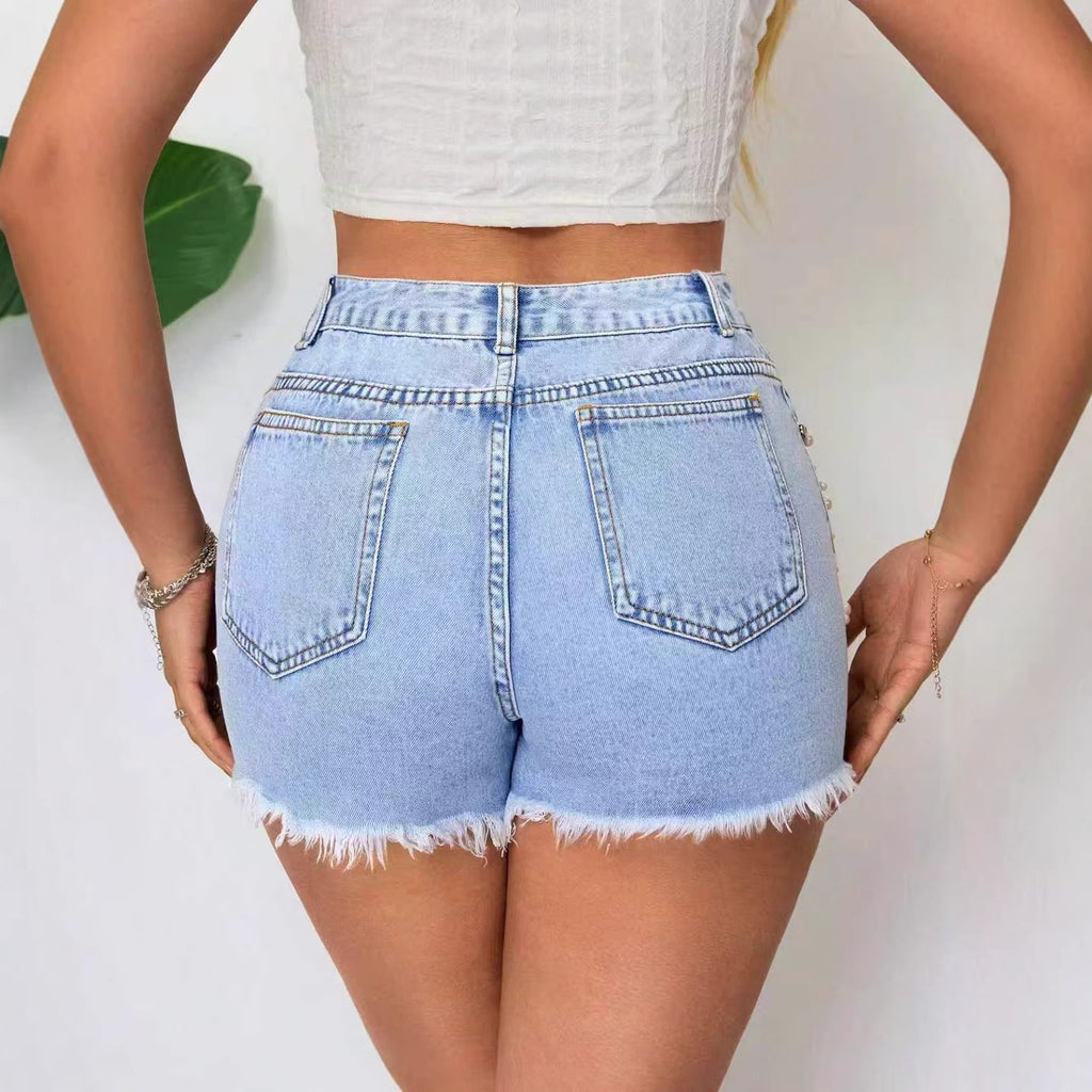 Ripped Denim Shorts ✂️ | High-Waist Distressed Jean Shorts for Women