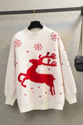 Women's round neck Christmas knitted sweater for women