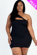 CAPELLA | Plus Size One Shoulder Bodycon Dress with Cutout