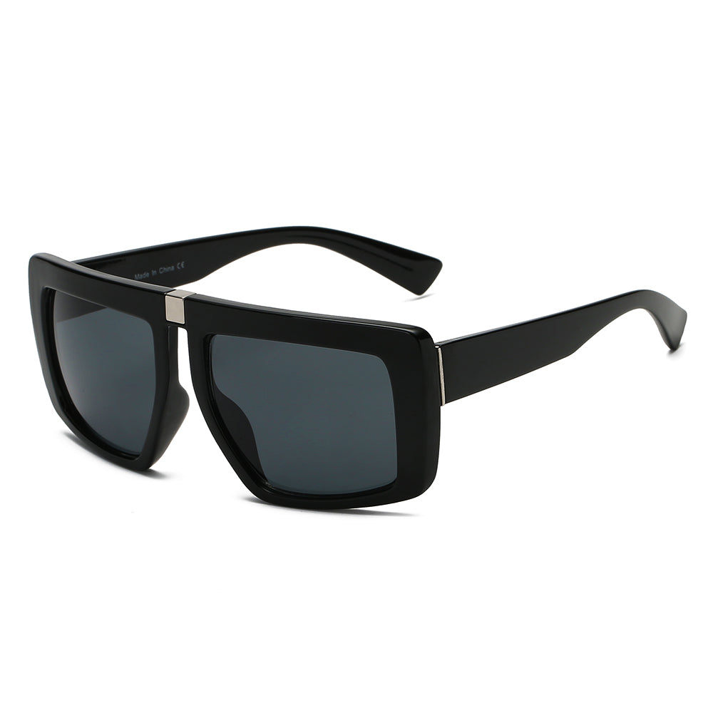AVONDALE | Oversized Retro Square Sunglasses with Gold Trim