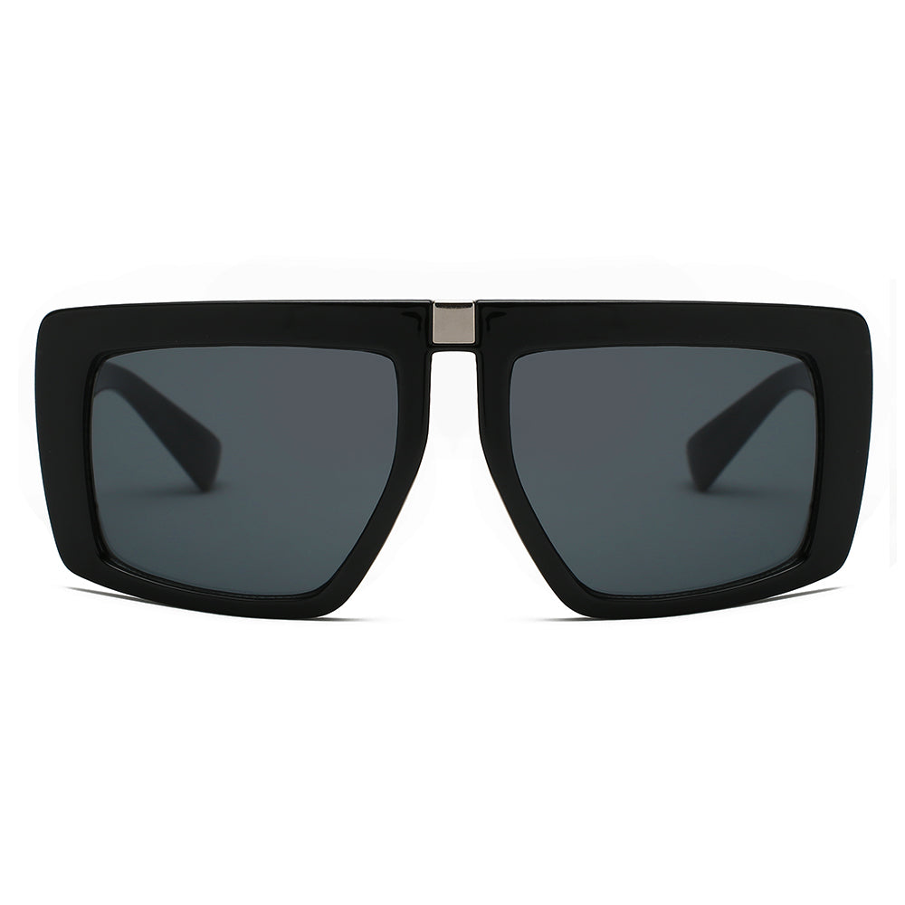 AVONDALE | Oversized Retro Square Sunglasses with Gold Trim