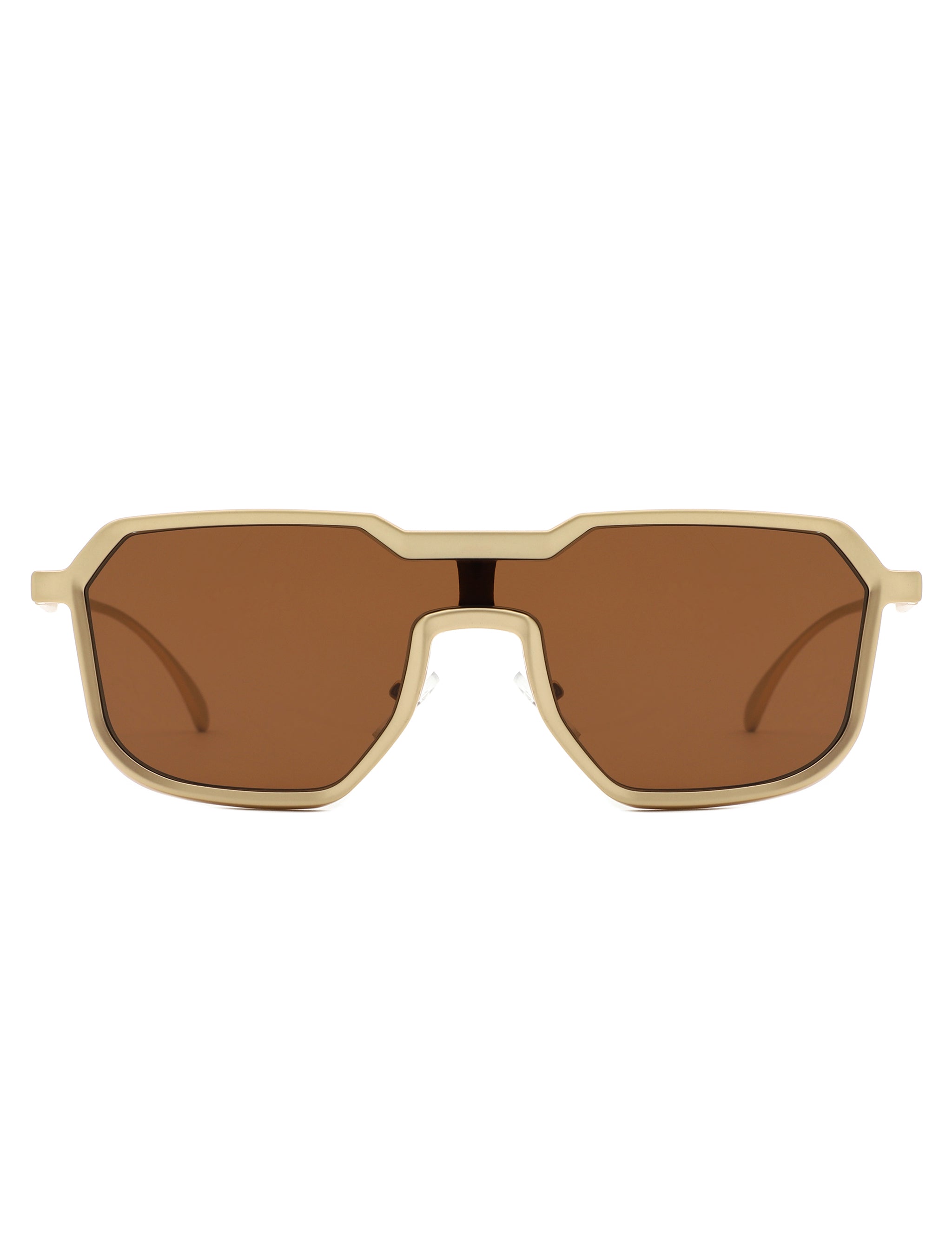 Fusion - Retro Oversized Square Geometric Fashion Sunglasses-3