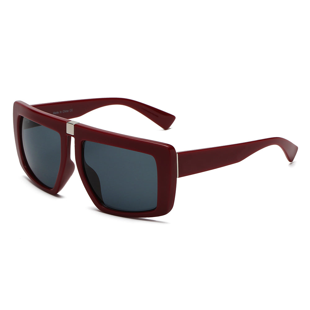 AVONDALE | Oversized Retro Square Sunglasses with Gold Trim