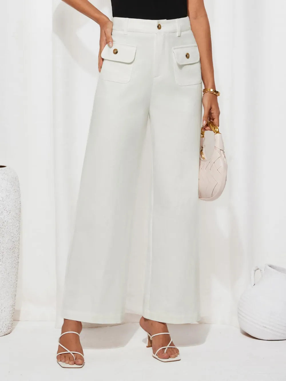 Pantalon de pierna ancha y cintura alta para mujer - foto 1
