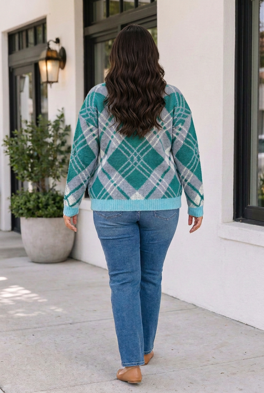Rheia Shift Cardigan Sweater Long Sleeve PLUS Top