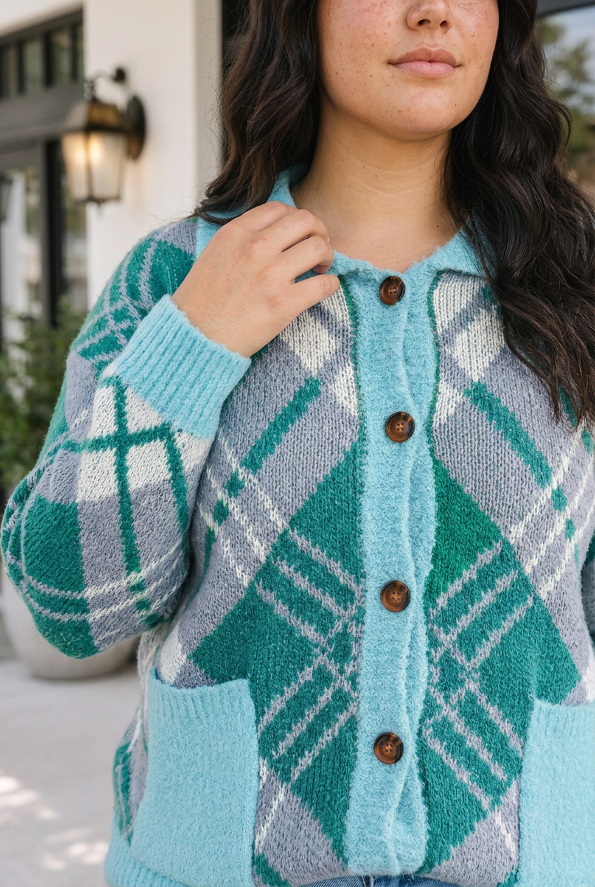 Rheia Shift Cardigan Sweater Long Sleeve PLUS Top