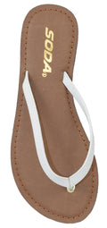 White Thong Flip Flop Sandals for Women – Flat Slip-On Fresh Beach Shoes