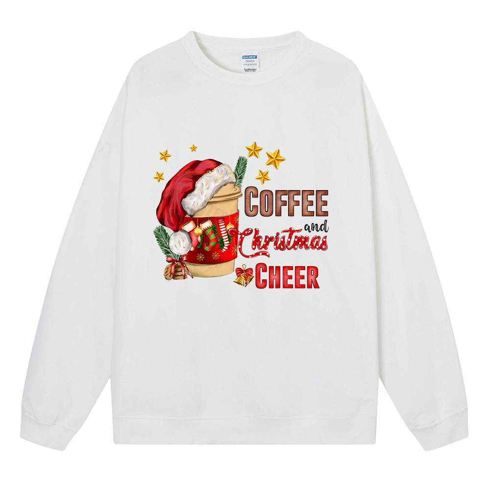 Christmas Coffee Women's Off Shoulder Long Sleeve Top