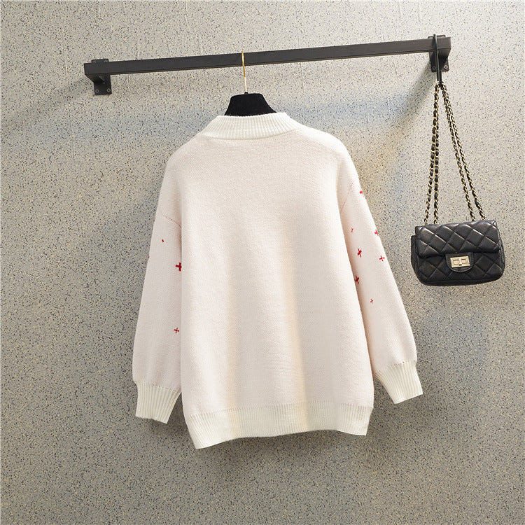 Women's round neck Christmas knitted sweater for women