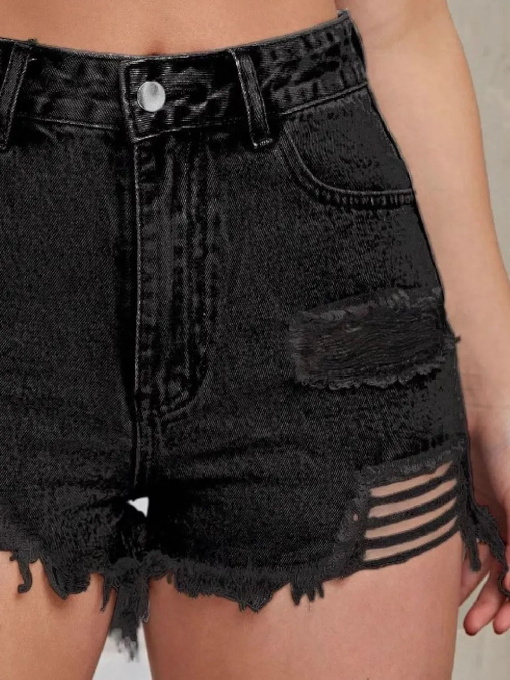 Distressed Raw Hem Denim Shorts ✂️ | High-Waist Jean Shorts for Women